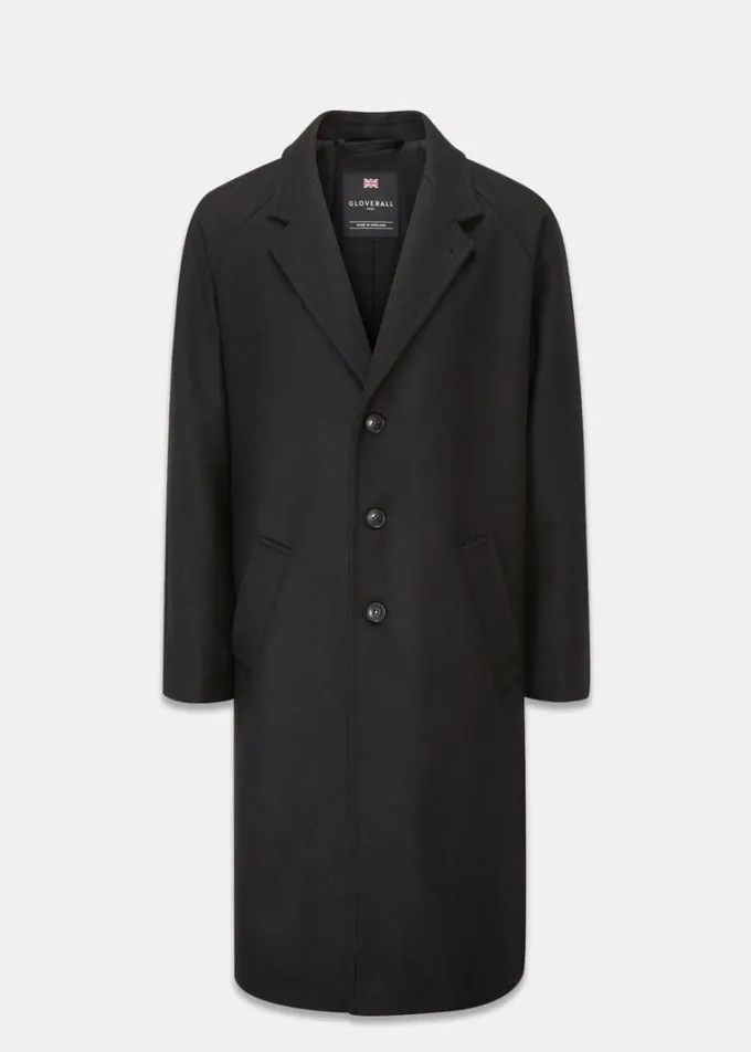 Overcoats*Gloverall Men's Chesterfield Refined Black
