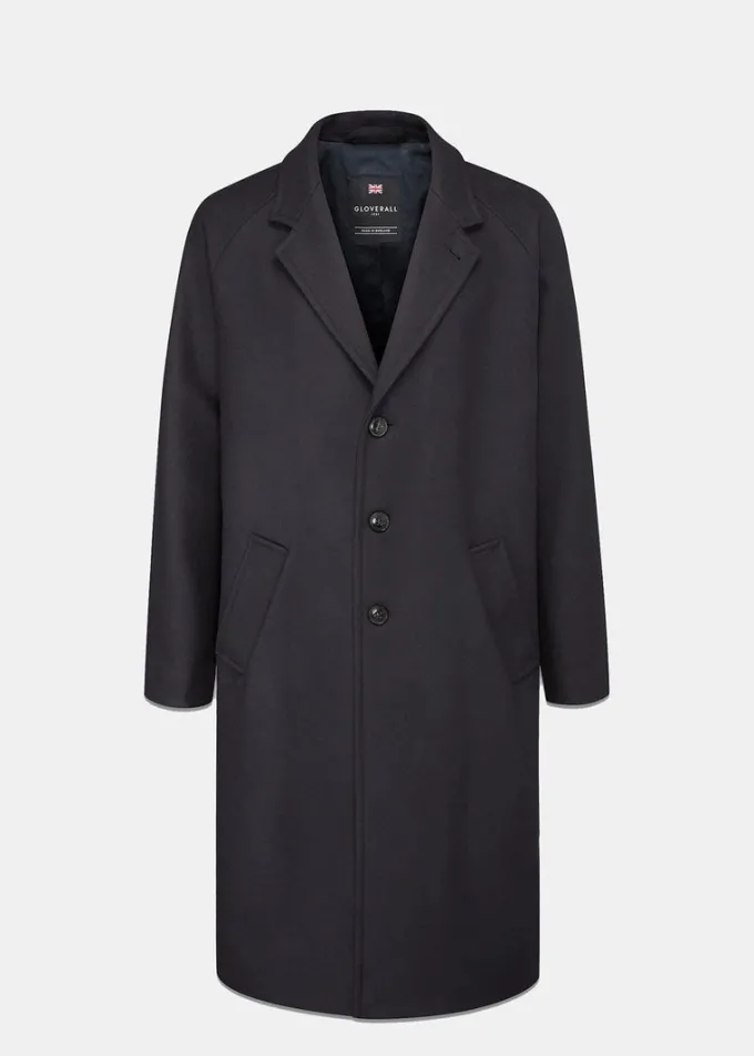 Overcoats*Gloverall Men's Chesterfield Refined Navy