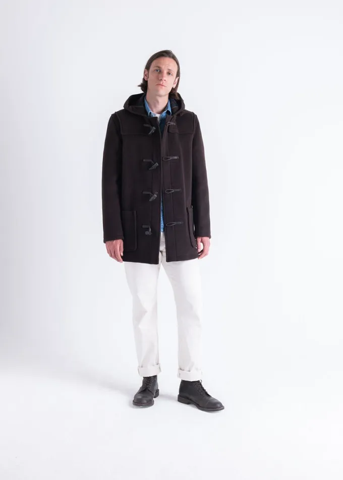 Duffle Coats*Gloverall Mid Length Duffle Coat Brown Tartan