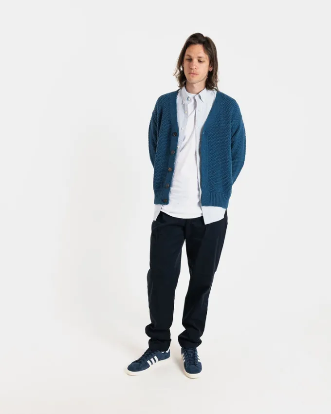 Knitwear & Tops*Gloverall Moss Stitch Cardigan Petrol